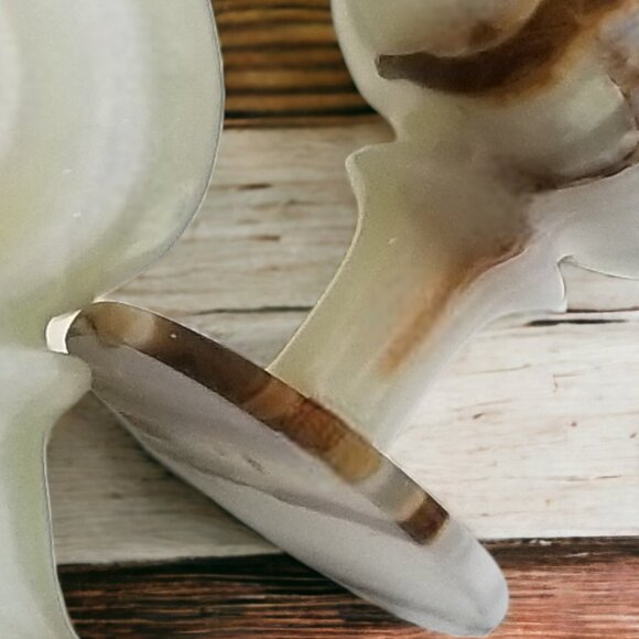 Vintage Onyx Marble Natural Stone Wine Glass Goblets- Set of Two - Picture 15 of 16